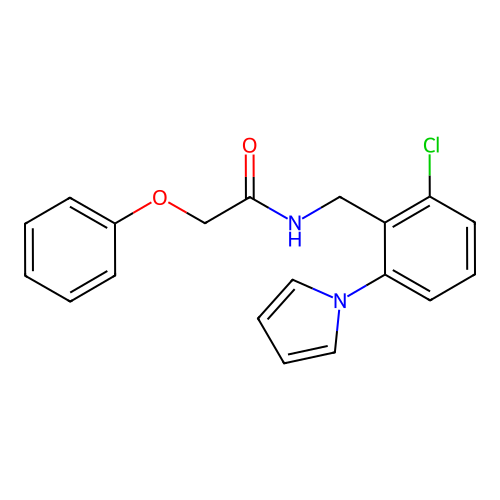 N-[2-chloro-6-(1H-pyrrol-1-yl)benzyl]-2-phenoxyacetamide structure