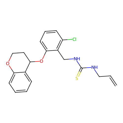 N-allyl-N'-[2-chloro-6-(3,4-dihydro-2H-chromen-4-yloxy)benzyl]thiourea structure