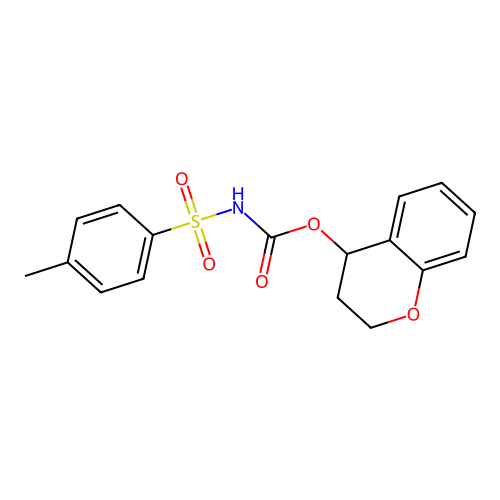 3,4-dihydro-2H-chromen-4-yl N-[(4-methylphenyl)sulfonyl]carbamate structure