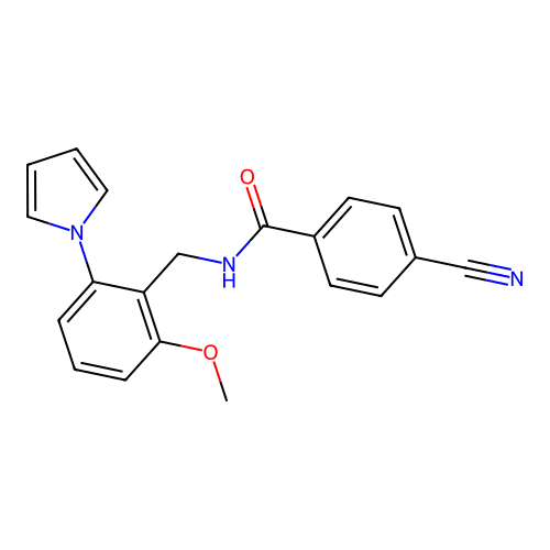 4-cyano-N-[2-methoxy-6-(1H-pyrrol-1-yl)benzyl]benzenecarboxamide structure