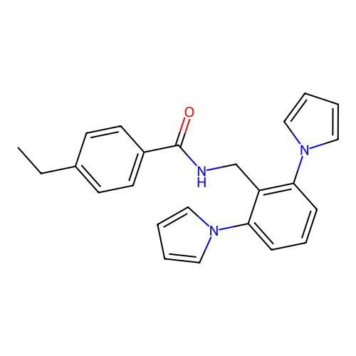 N-[2,6-di(1H-pyrrol-1-yl)benzyl]-4-ethylbenzenecarboxamide structure