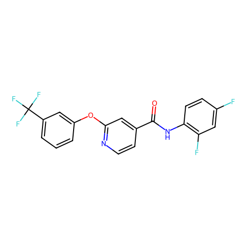 N-(2,4-difluorophenyl)-2-[3-(trifluoromethyl)phenoxy]isonicotinamide structure