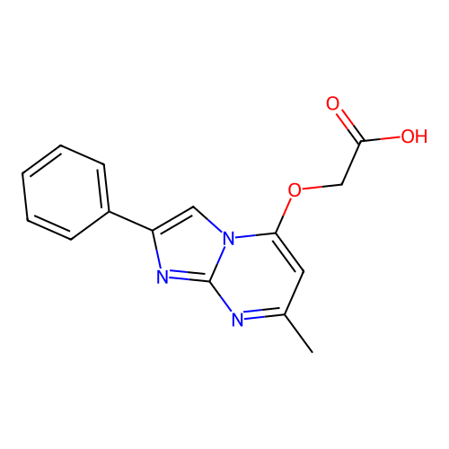 2-[(7-Methyl-2-phenylimidazo[1,2-a]pyrimidin-5-yl)oxy]acetic acid structure