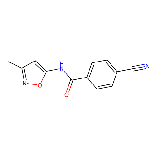 4-cyano-N-(3-methyl-1,2-oxazol-5-yl)benzamide structure