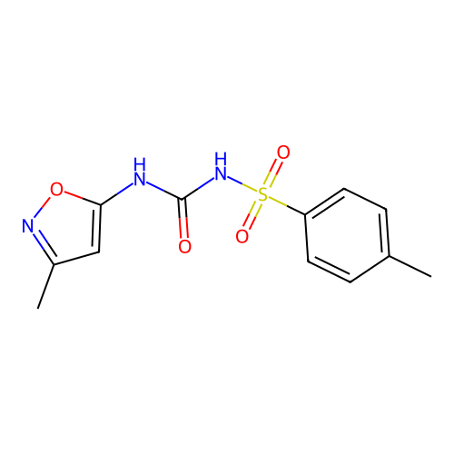 3-Methyl-5-[({[(4-methylphenyl)sulfonyl]amino}carbonyl)amino]isoxazole structure