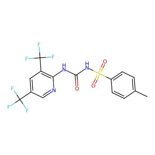 3-[3,5-bis(trifluoromethyl)pyridin-2-yl]-1-(4-methylbenzenesulfonyl)urea structure