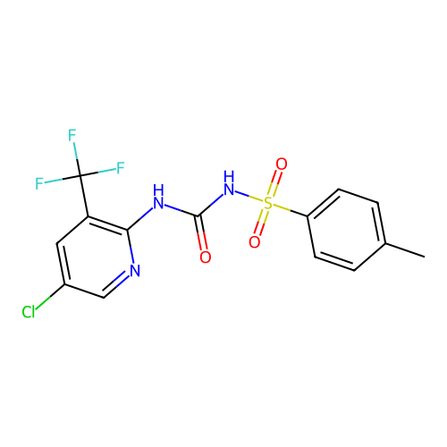 5-chloro-2-[({[(4-methylphenyl)sulfonyl]amino}carbonyl)amino]-3-(trifluoromethyl)pyridine structure