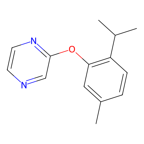 2-[5-Methyl-2-(1-methylethyl)phenoxy]pyrazine structure