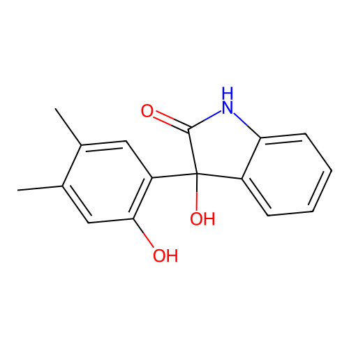 3-hydroxy-3-(2-hydroxy-4,5-dimethylphenyl)-1,3-dihydro-2H-indol-2-one structure