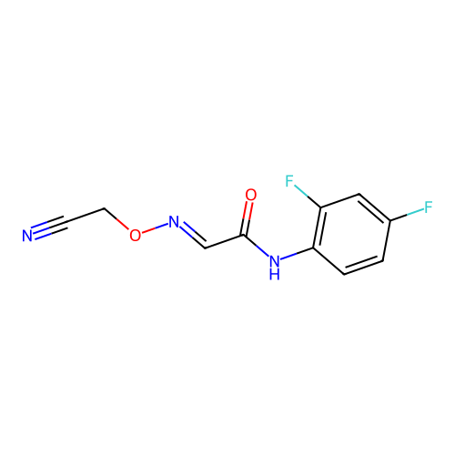 2-(cyanomethoxyimino)-N-(2,4-difluorophenyl)acetamide structure