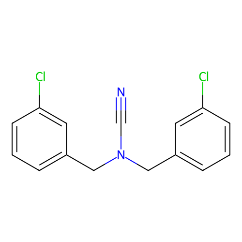 N,N-bis(3-chlorobenzyl)cyanamide structure