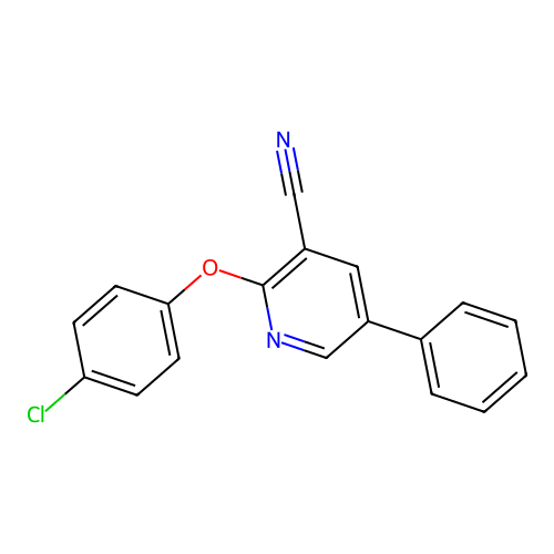 2-(4-Chlorophenoxy)-5-phenylpyridine-3-carbonitrile structure