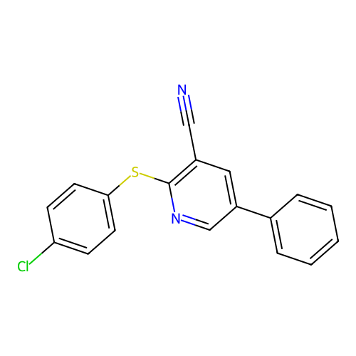 2-[(4-Chlorophenyl)sulfanyl]-5-phenylnicotinonitrile structure