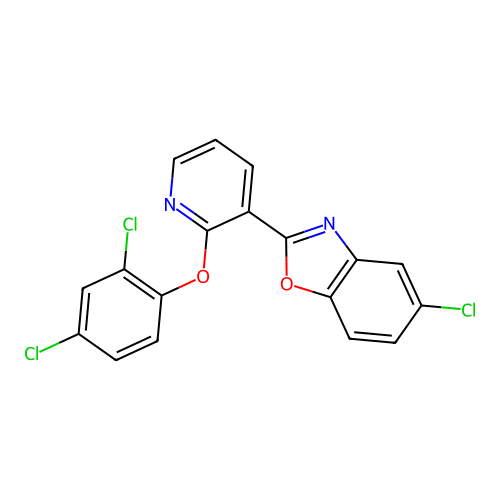 5-Chloro-2-[2-(2,4-dichlorophenoxy)pyridin-3-yl]-1,3-benzoxazole structure