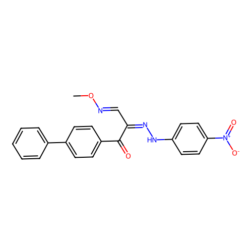 3-Methoxyimino-2-[(4-nitrophenyl)hydrazinylidene]-1-(4-phenylphenyl)propan-1-one structure