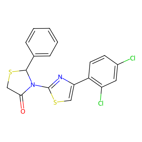 3-[4-(2,4-Dichlorophenyl)-1,3-thiazol-2-yl]-2-phenyl-1,3-thiazolidin-4-one structure