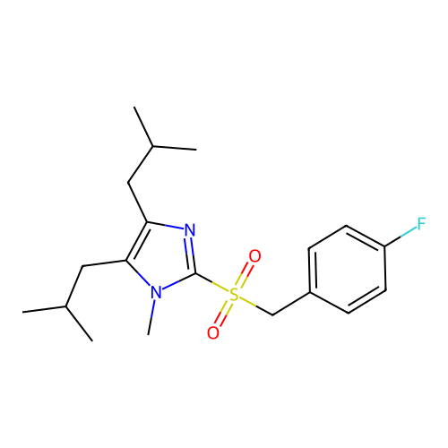 4,5-diisobutyl-1-methyl-1H-imidazol-2-yl 4-fluorobenzyl sulfone structure