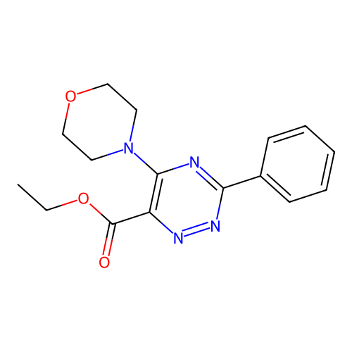 Ethyl 5-morpholino-3-phenyl-1,2,4-triazine-6-carboxylate structure