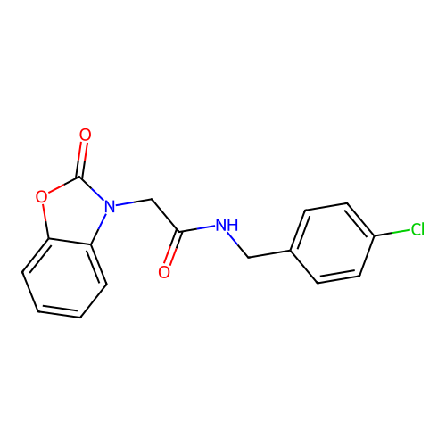 N-[(4-chlorophenyl)methyl]-2-(2-oxo-1,3-benzoxazol-3-yl)acetamide structure