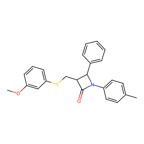 3-{[(3-Methoxyphenyl)sulfanyl]methyl}-1-(4-methylphenyl)-4-phenyl-2-azetanone structure