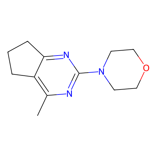 4-methyl-2-morpholino-6,7-dihydro-5H-cyclopenta[d]pyrimidine structure