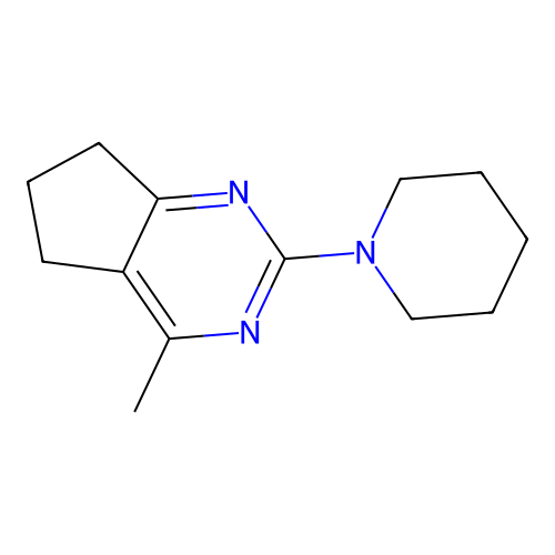 4-methyl-2-piperidino-6,7-dihydro-5H-cyclopenta[d]pyrimidine structure