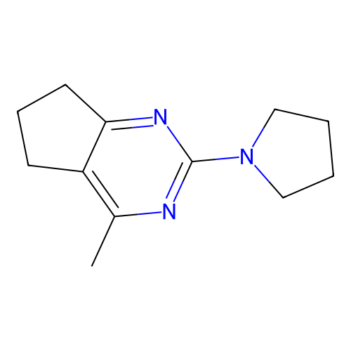 4-methyl-2-(1-pyrrolidinyl)-6,7-dihydro-5H-cyclopenta[d]pyrimidine structure