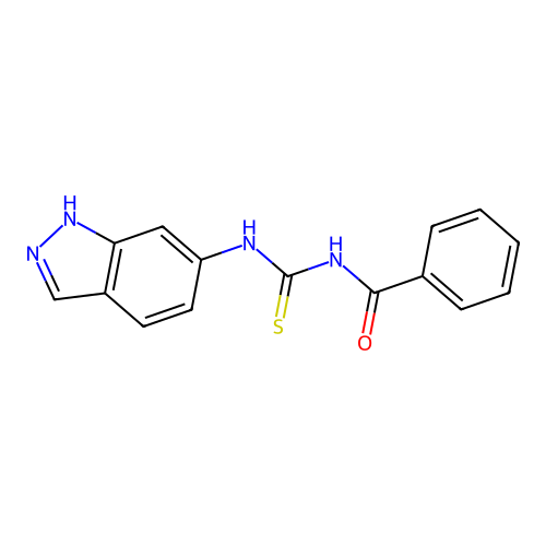 N-benzoyl-N'-(1H-indazol-6-yl)thiourea structure