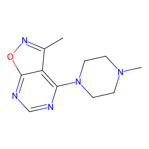 3-Methyl-4-(4-methylpiperazino)isoxazolo[5,4-d]pyrimidine structure