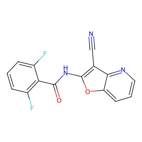 N-{3-cyanofuro[3,2-b]pyridin-2-yl}-2,6-difluorobenzamide structure