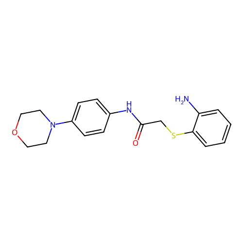 2-[(2-aminophenyl)sulfanyl]-N-(4-morpholinophenyl)acetamide structure