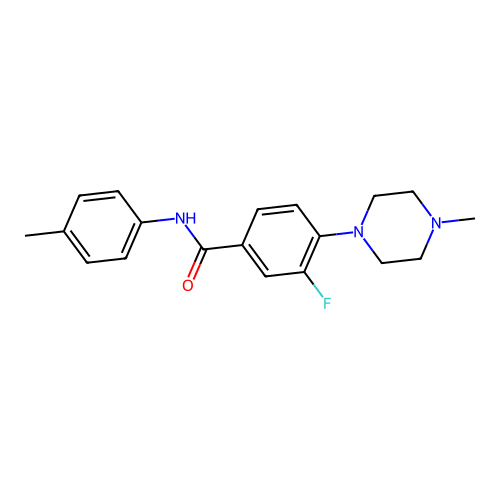 3-fluoro-N-(4-methylphenyl)-4-(4-methylpiperazin-1-yl)benzamide structure