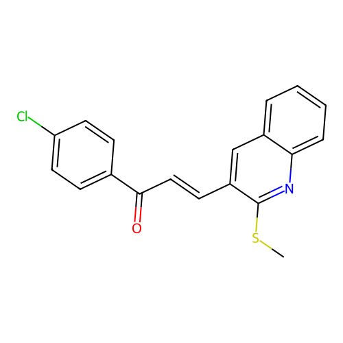 (E)-1-(4-chlorophenyl)-3-[2-(methylsulfanyl)-3-quinolinyl]-2-propen-1-one structure