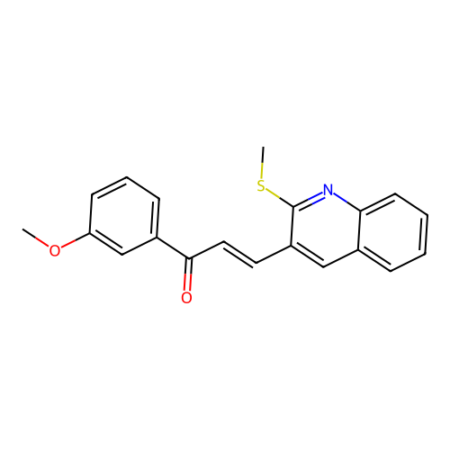 (E)-1-(3-methoxyphenyl)-3-[2-(methylsulfanyl)-3-quinolinyl]-2-propen-1-one structure