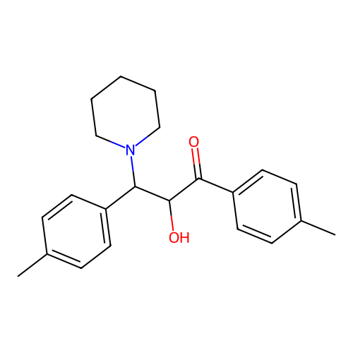 2-Hydroxy-1,3-bis(4-methylphenyl)-3-piperidino-1-propanone structure