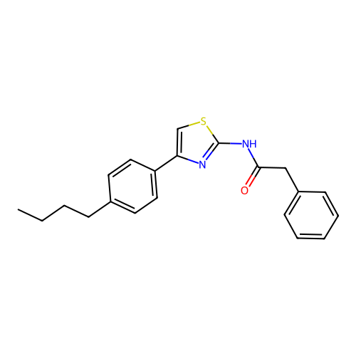 N-[4-(4-butylphenyl)-1,3-thiazol-2-yl]-2-phenylacetamide structure