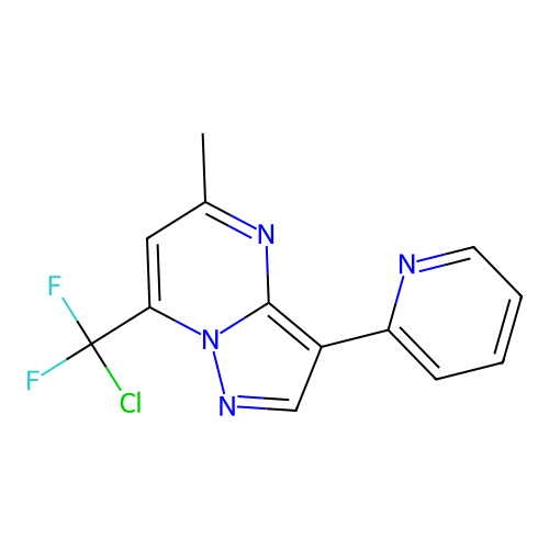7-[Chloro(difluoro)methyl]-5-methyl-3-(2-pyridinyl)pyrazolo[1,5-a]pyrimidine structure