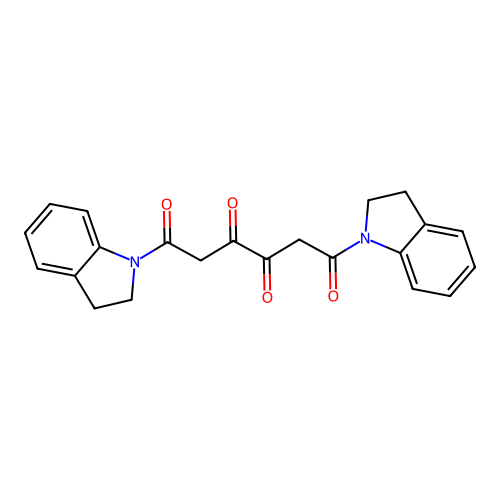 1,6-Bis(2,3-dihydroindol-1-yl)hexane-1,3,4,6-tetrone structure