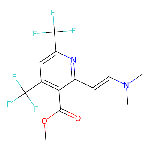 methyl 2-[(E)-2-(dimethylamino)ethenyl]-4,6-bis(trifluoromethyl)nicotinate structure