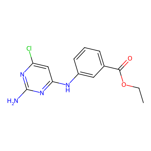 Ethyl 3-[(2-amino-6-chloropyrimidin-4-yl)amino]benzoate structure