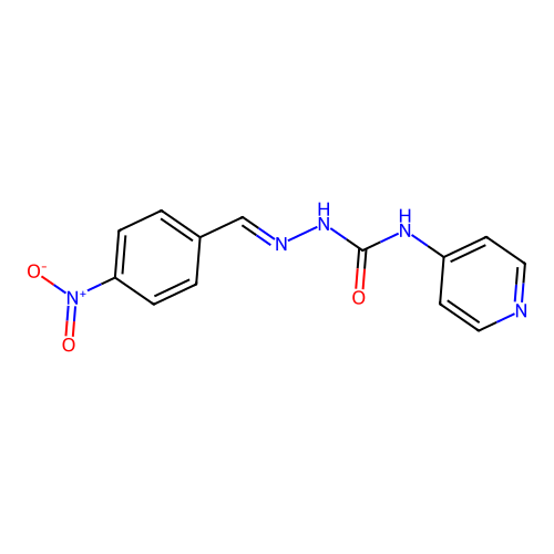 2-[(E)-(4-nitrophenyl)methylidene]-N-(4-pyridinyl)-1-hydrazinecarboxamide structure