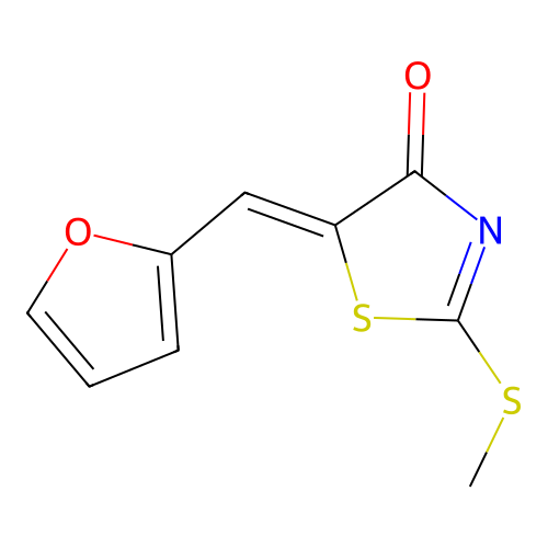 5-(Furan-2-ylmethylidene)-2-methylsulfanyl-1,3-thiazol-4-one structure
