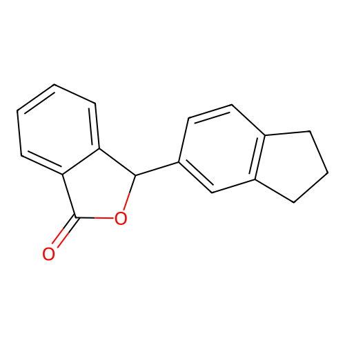3-(2,3-dihydro-1H-inden-5-yl)-2-benzofuran-1(3H)-one structure