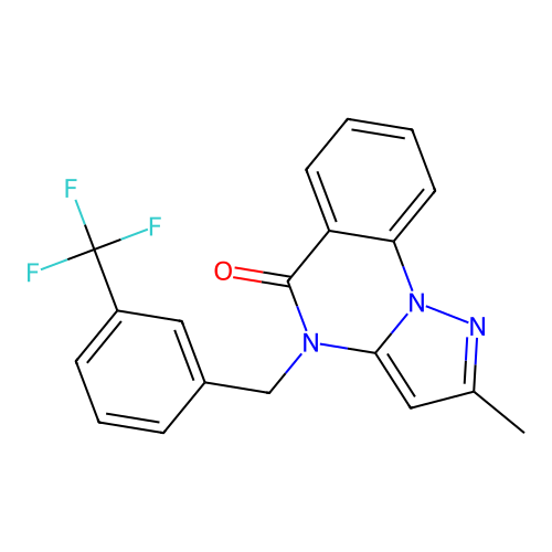 2-methyl-4-[3-(trifluoromethyl)benzyl]pyrazolo[1,5-a]quinazolin-5(4H)-one structure