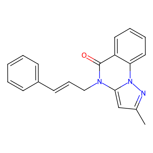 2-Methyl-4-(3-phenylprop-2-enyl)pyrazolo[1,5-a]quinazolin-5-one structure