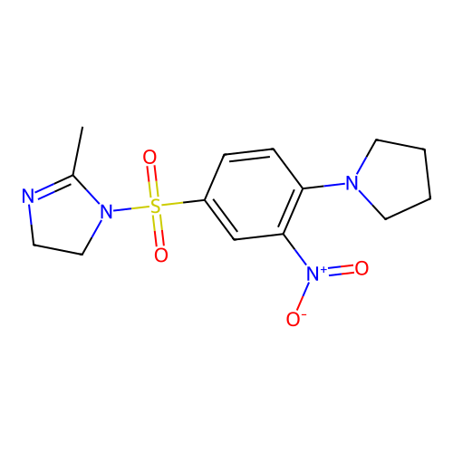 2-methyl-1-{[3-nitro-4-(1-pyrrolidinyl)phenyl]sulfonyl}-4,5-dihydro-1H-imidazole structure