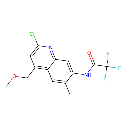 N-[2-chloro-4-(methoxymethyl)-6-methylquinolin-7-yl]-2,2,2-trifluoroacetamide structure