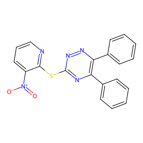 3-[(3-Nitro-2-pyridinyl)sulfanyl]-5,6-diphenyl-1,2,4-triazine structure