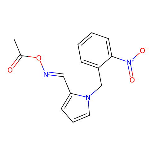 [[1-[(2-Nitrophenyl)methyl]pyrrol-2-yl]methylideneamino] acetate structure