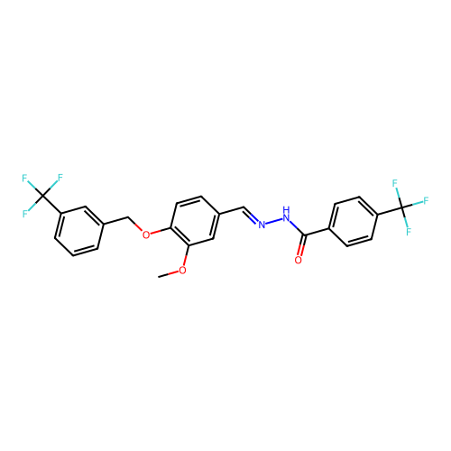 N'-[(E)-(3-methoxy-4-{[3-(trifluoromethyl)benzyl]oxy}phenyl)methylidene]-4-(trifluoromethyl)benzenecarbohydrazide structure